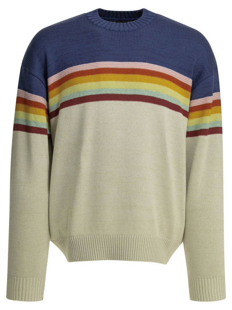 Kapital Kapital 2 Tones Peckish Rainbow Crewneck Sweater Purple - World Class Fashion