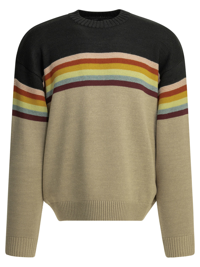 Kapital Kapital 2 Tones Peckish Rainbow Crewneck Sweater Blue - World Class Fashion