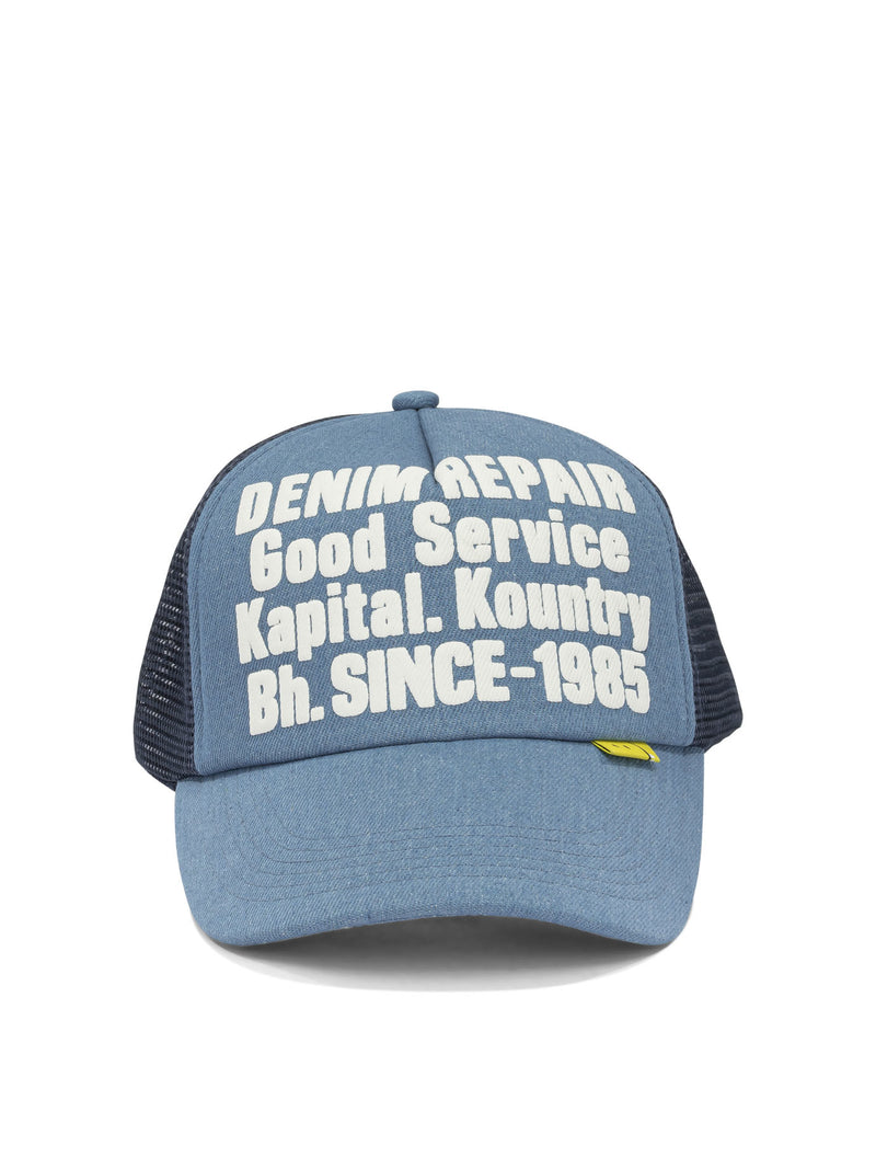 Kapital Kapital Denim Repair Service Trucker Hat Blue - World Class Fashion