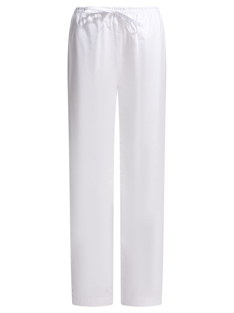 Loulou De Saison Pantalones Loulou De Saison de Algodón Blancos para Mujer - World Class Fashion