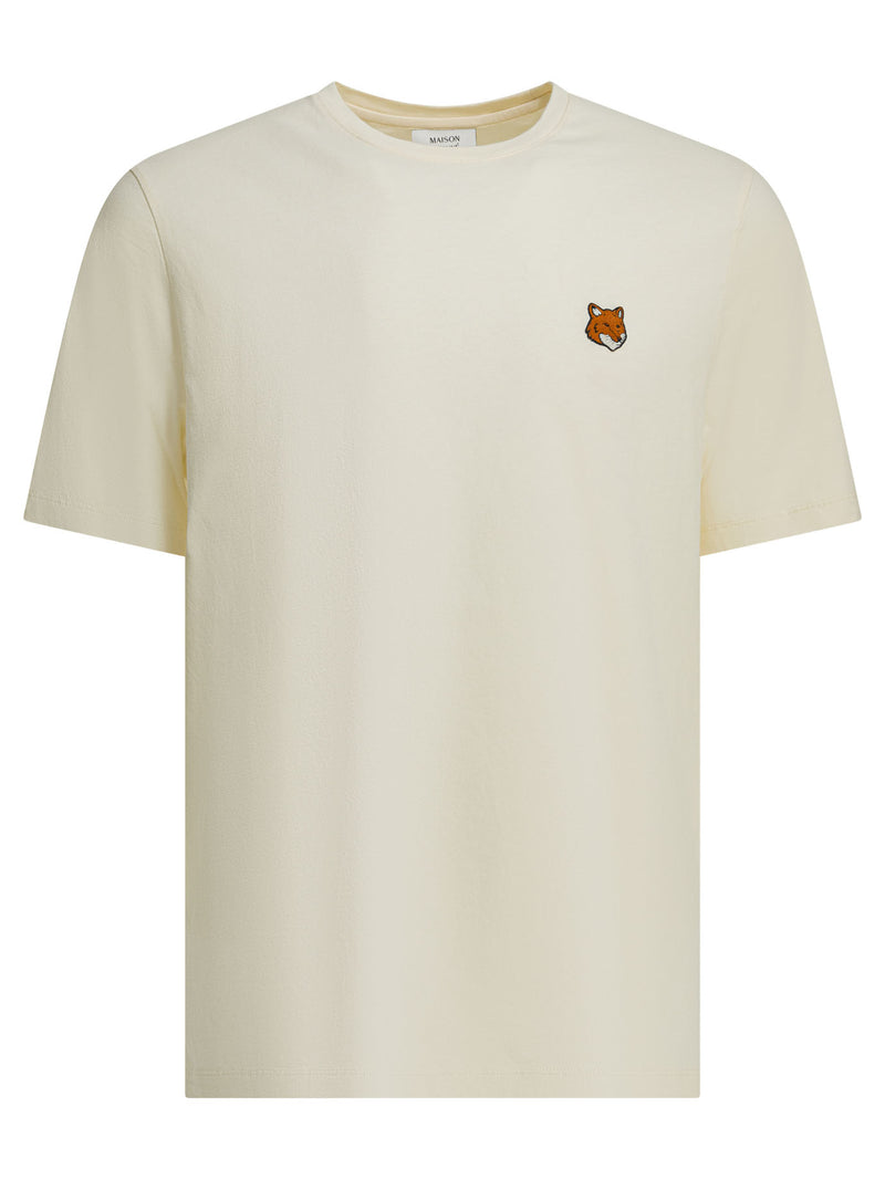 Maison Kitsuné Camiseta de cuello redondo Maison Kitsuné Fox Head Beige - World Class Fashion