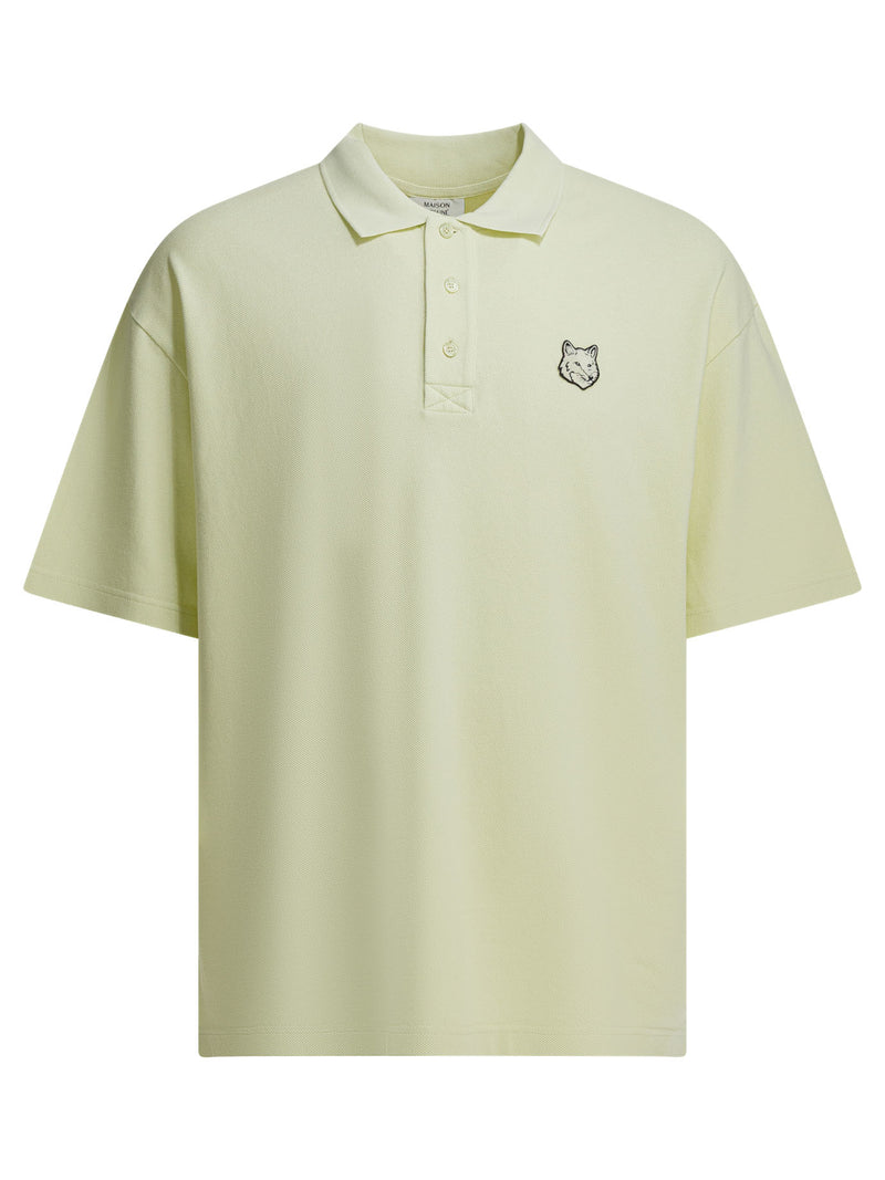 Maison Kitsuné Maison Kitsuné Fox Head Polo Shirt Green - World Class Fashion