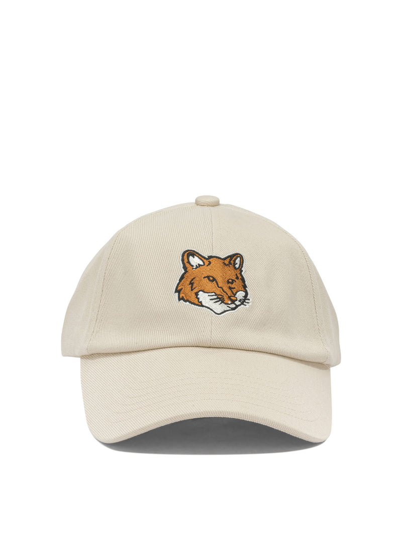 Maison Kitsuné Maison Kitsuné Fox Head Baseball Cap Beige - World Class Fashion