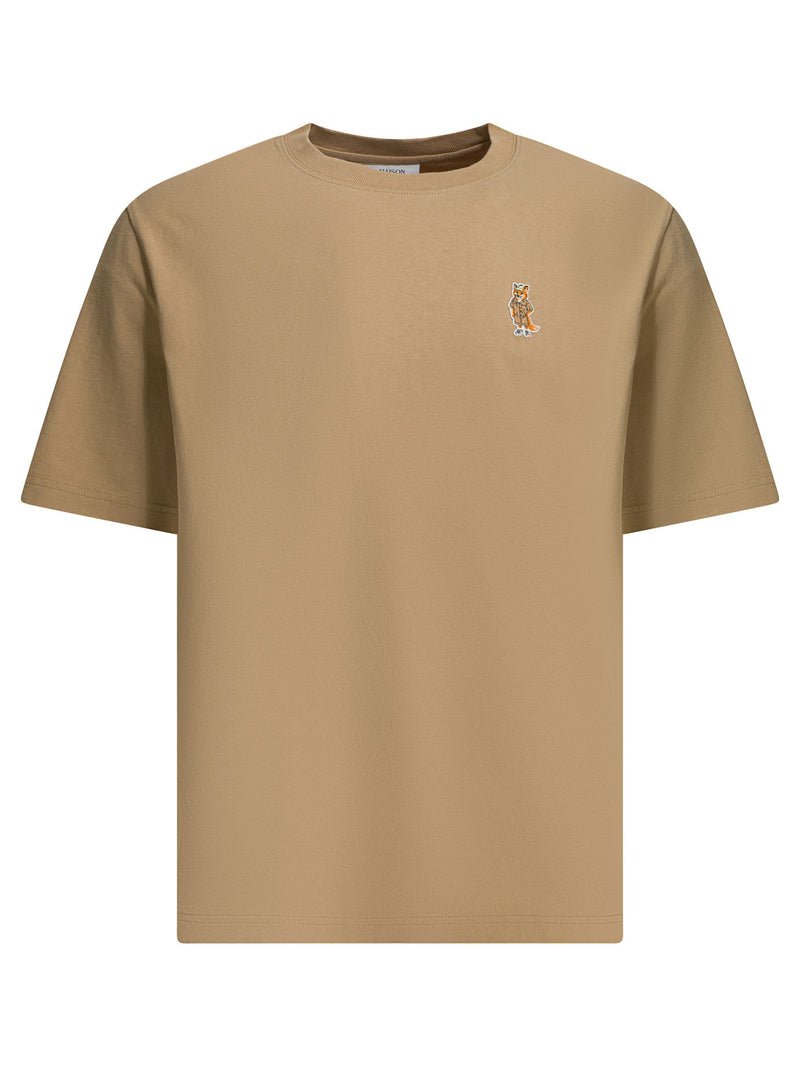 Maison Kitsuné Camiseta de algodón orgánico beige para hombre Maison Kitsuné - World Class Fashion