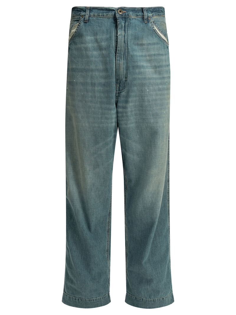 Maison Margiela Maison Margiela Wide Leg Jeans Light Blue Men - World Class Fashion