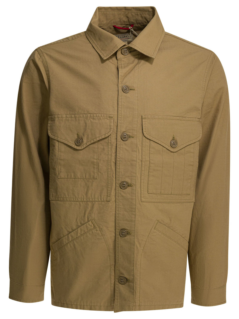 Manifattura Ceccarelli Manifattura Ceccarelli Original Cruiser Overshirt Jacket Beige - World Class Fashion
