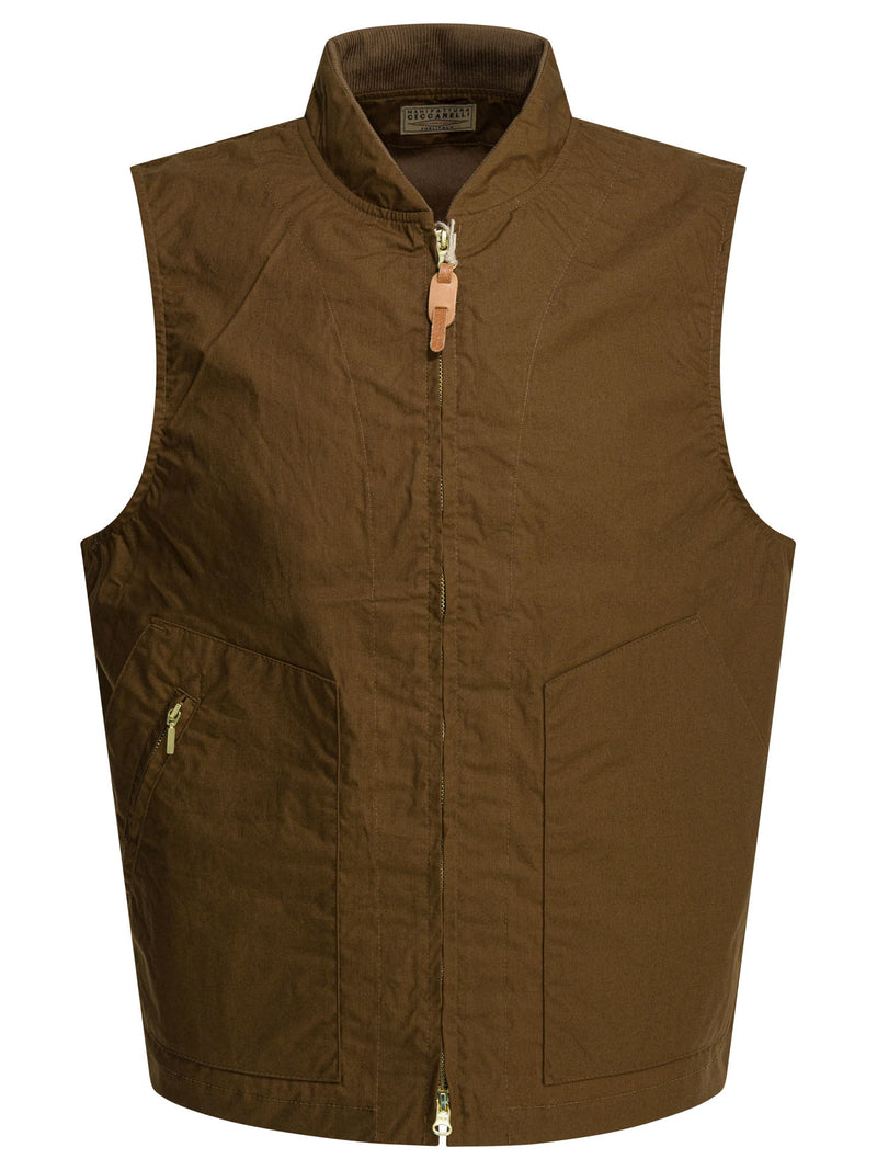Manifattura Ceccarelli Manifattura Ceccarelli Travel Sleeveless Jacket Brown - World Class Fashion