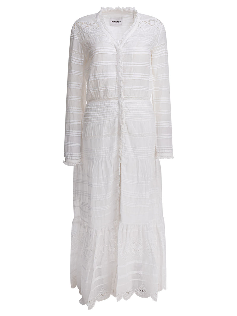 Marant Étoile Vestido de algodón Marant Étoile Blanco - World Class Fashion