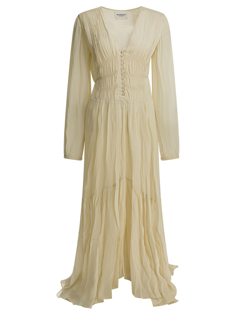 Marant Étoile Vestido de viscosa Marant Étoile Beige Mujer - World Class Fashion