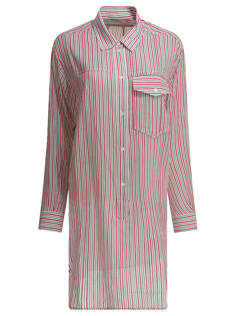 Marant Étoile Vestido Camisero a Rayas Marant Étoile Rojo Mujer - World Class Fashion