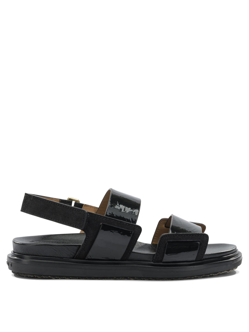 Marni Marni Fussbett Leather Sandals Black Women - World Class Fashion