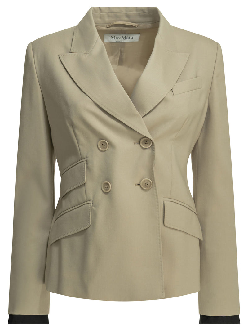Max Mara Max Mara Double-breasted Wool Blazer Beige Women - World Class Fashion