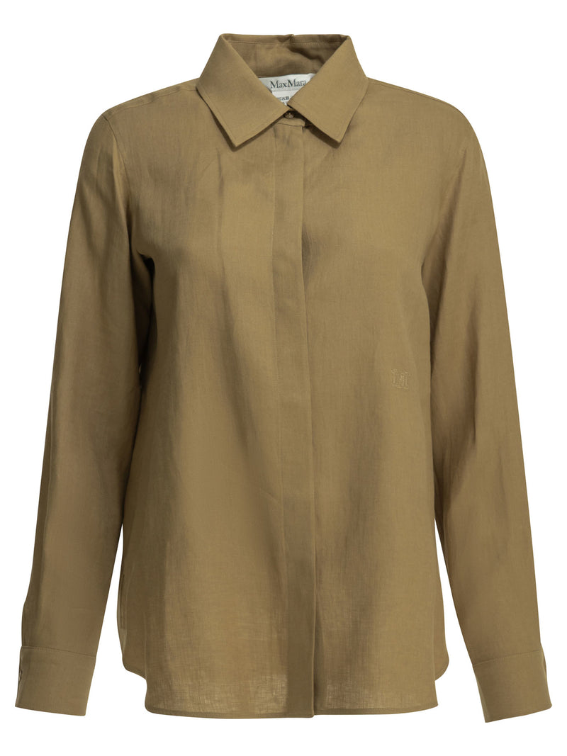 Max Mara Max Mara Casual Linen Shirt Brown Women - World Class Fashion
