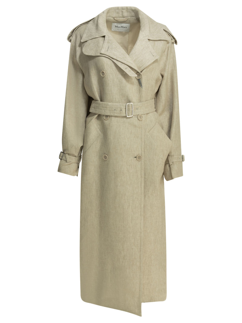 Max Mara Max Mara Lightweight Pure Linen Jacket Beige - World Class Fashion