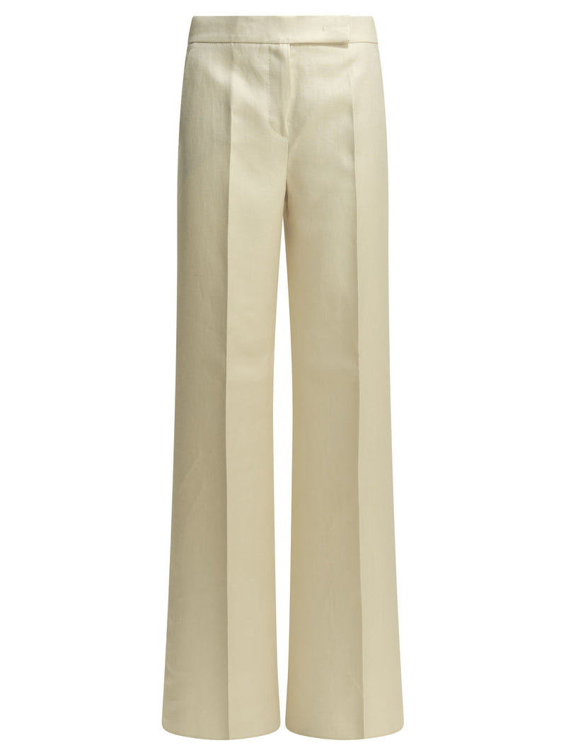 Max Mara Max Mara Linen Tailored Pants Beige Women - World Class Fashion