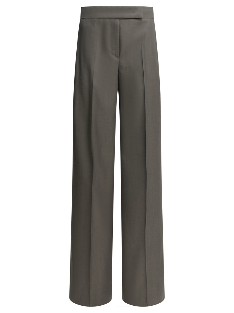 Max Mara Max Mara Wool Tailored Pants Grey Women - World Class Fashion
