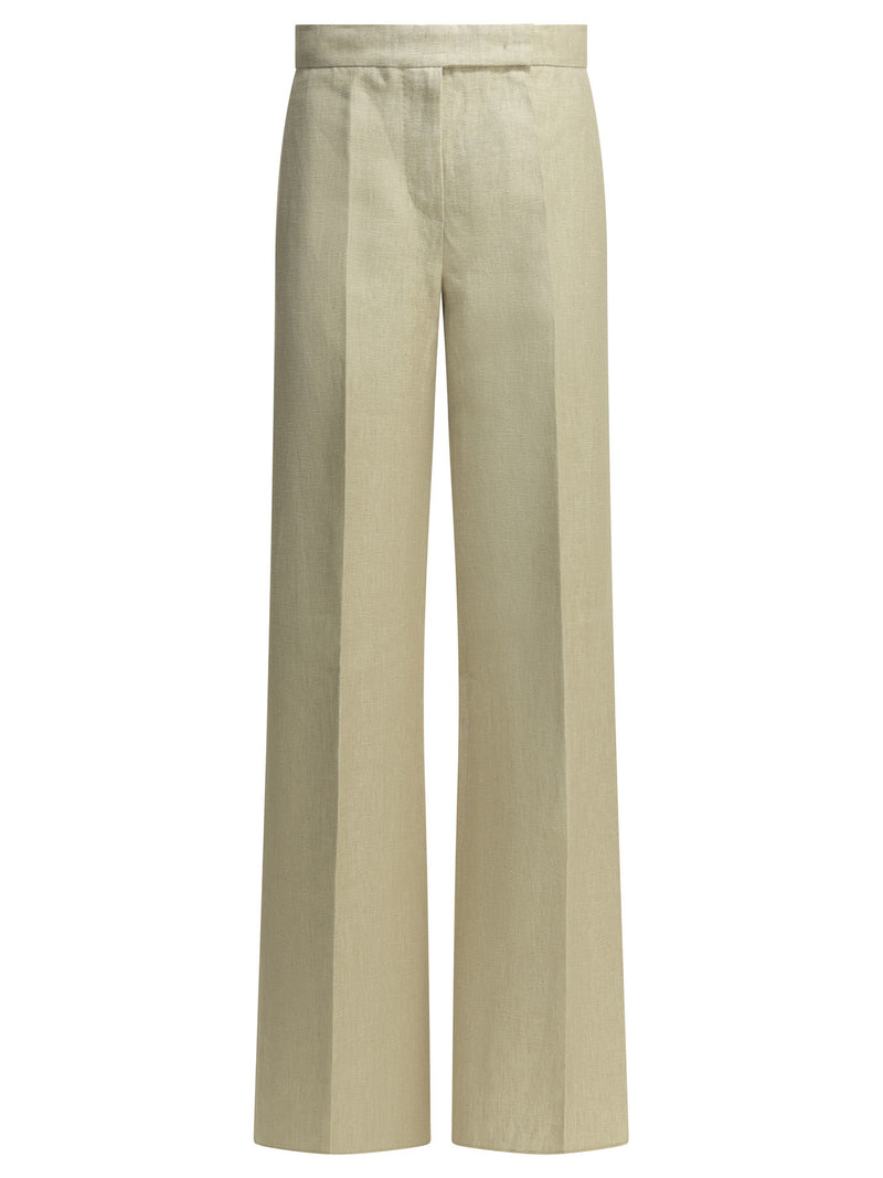 Max Mara Max Mara Linen Tailored Pants Beige Women - World Class Fashion