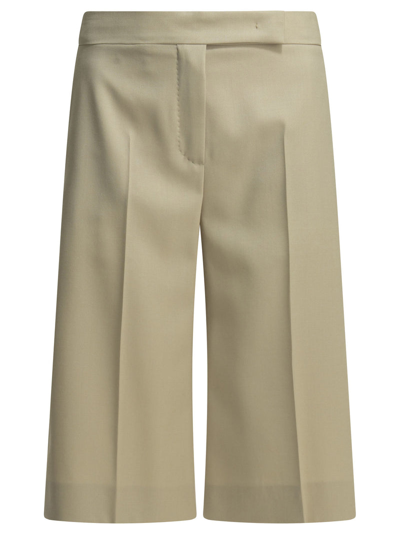 Max Mara Max Mara Formal Wool Shorts Beige Women - World Class Fashion