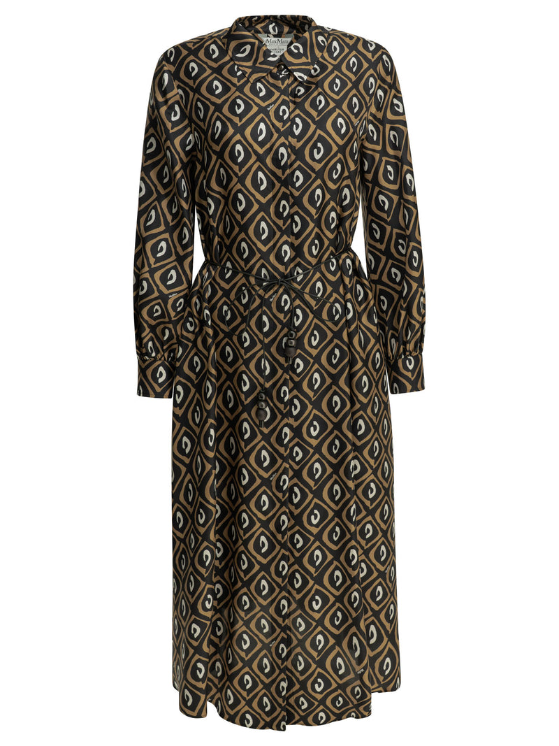 Max Mara Max Mara Long Chemise Dress Black Silk Women - World Class Fashion