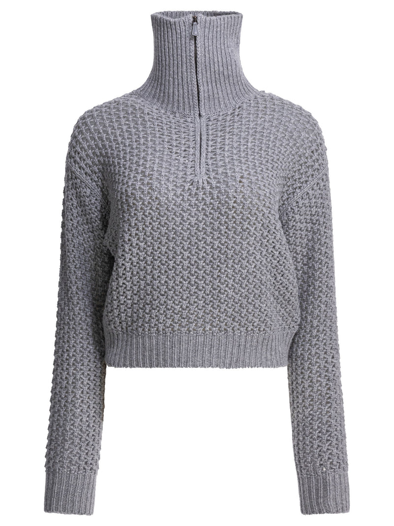 Max Mara Max Mara Wool Blend Half-Zip Sweater Grey Women - World Class Fashion