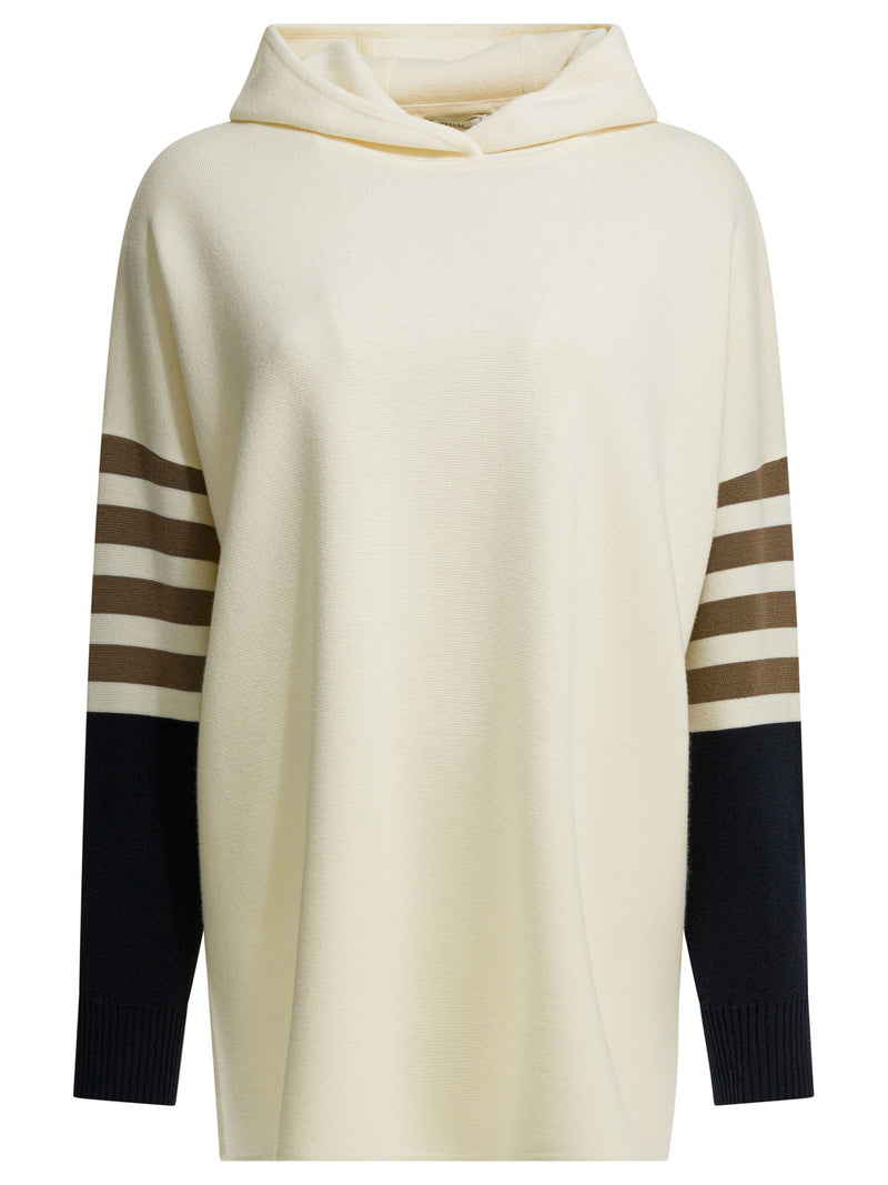 Max Mara Max Mara Virgin Wool Hooded Sweater White - World Class Fashion