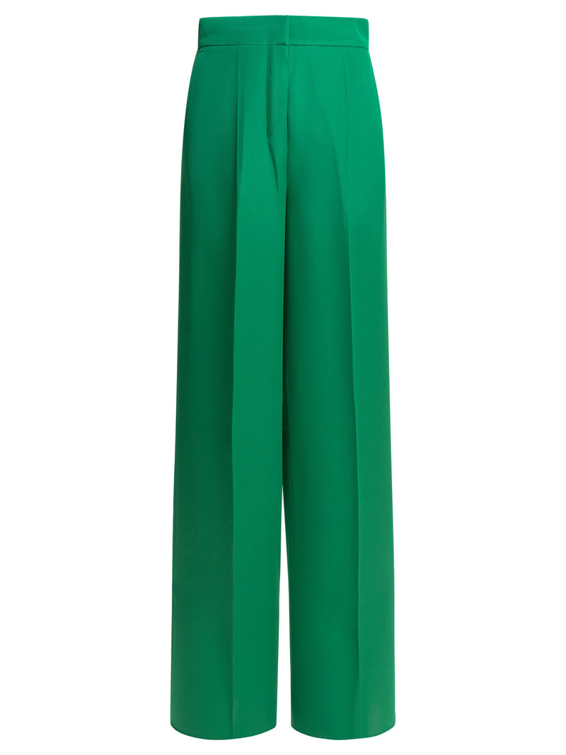 Max Mara Pianoforte Pantalones entallados de seda verdes Max Mara Pianoforte - World Class Fashion
