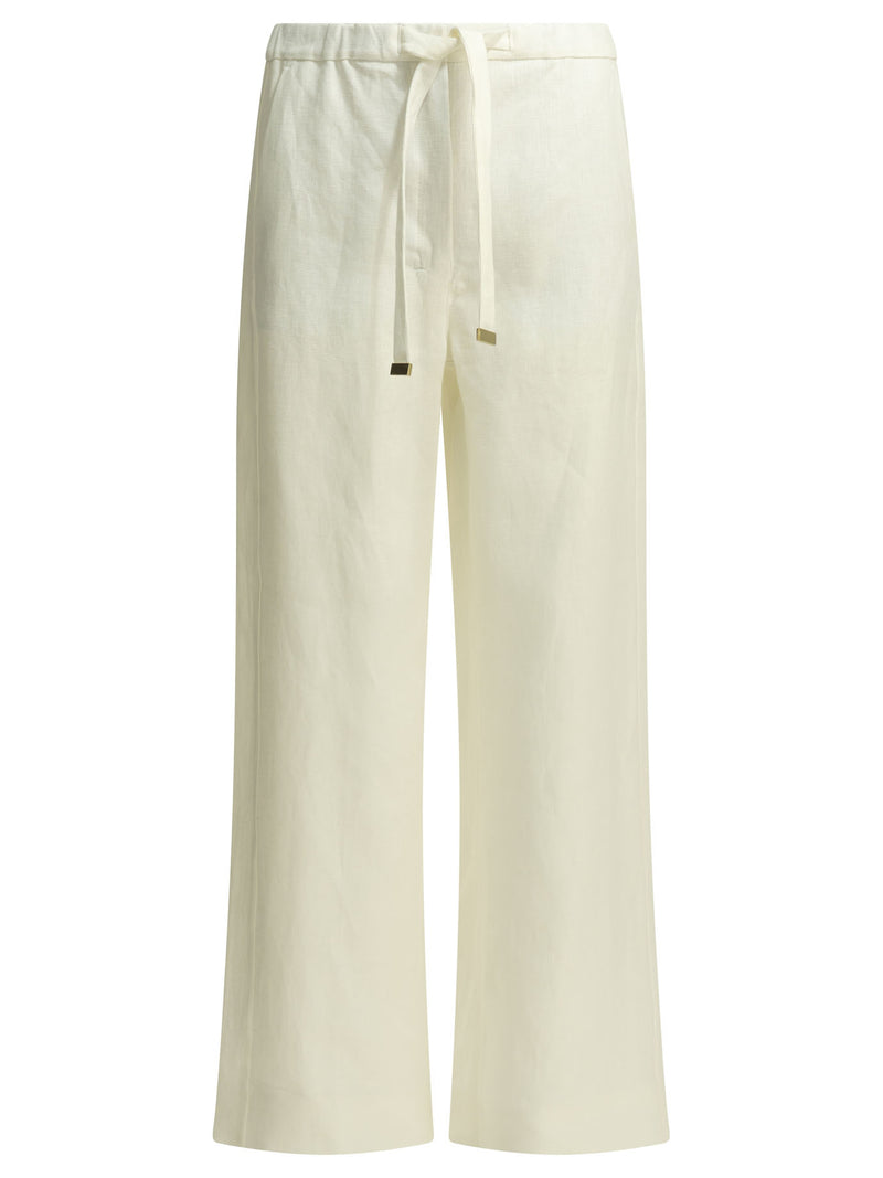 Max Mara S Pantalones de Lino Blancos Max Mara para Mujer - World Class Fashion