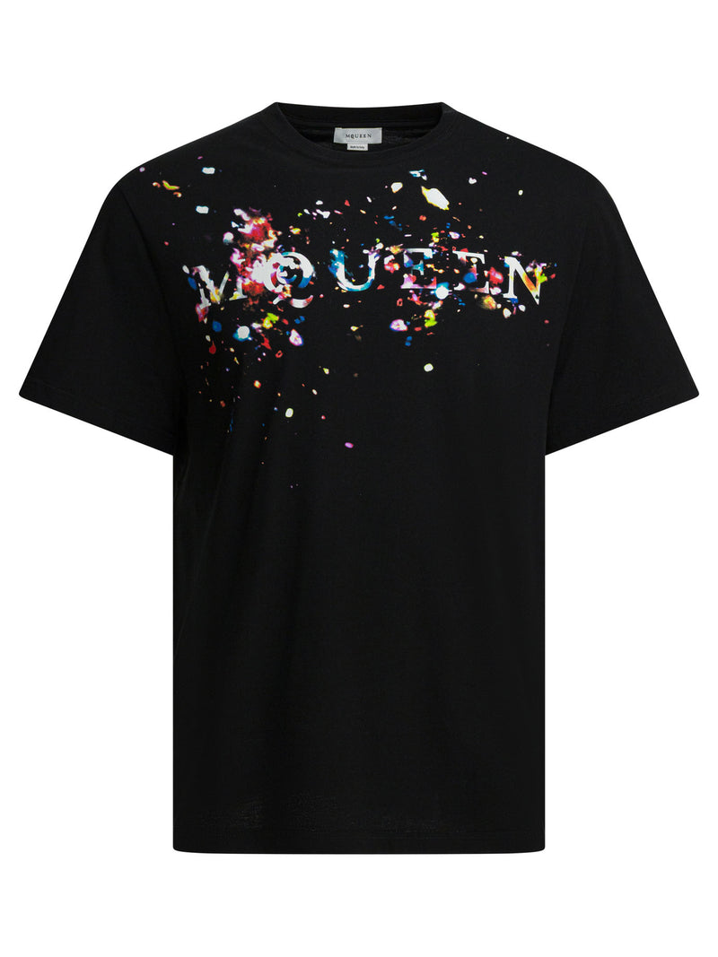 Alexander McQueen Alexander McQueen Camiseta de algodón negra para hombre - World Class Fashion