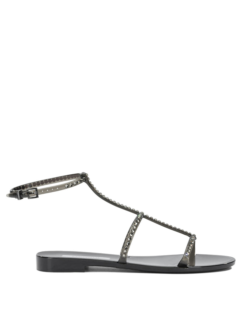 Menghi Menghi James Jelly Low Sandals Negro Mujer - World Class Fashion