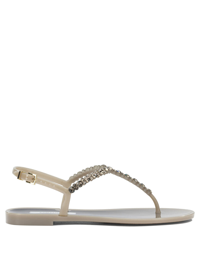 Menghi Menghi Bianca Jelly Sandalias Bajas Beige Mujer - World Class Fashion