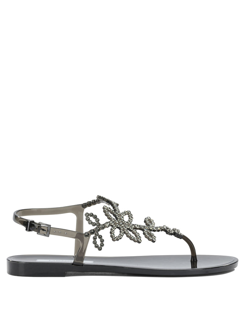 Menghi Menghi Galatea Jelly Low Sandals Black Women - World Class Fashion