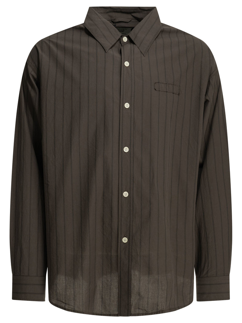 Mfpen Mfpen Essay Casual Shirt Dark Brown Triple Stripe - World Class Fashion