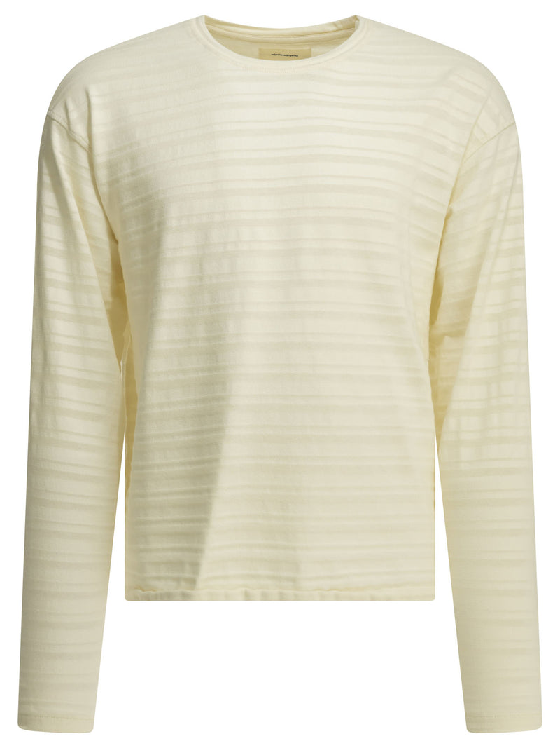 Mfpen Mfpen Knitted Crew Neck Sweater Off White Stripe - World Class Fashion