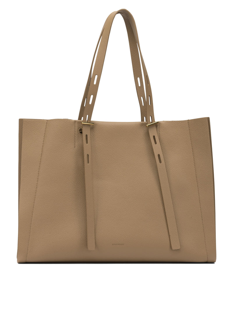 Minobossi Minobossi PROMISEPAULETTEGOLD Gold Leather Shoulder Bag - World Class Fashion