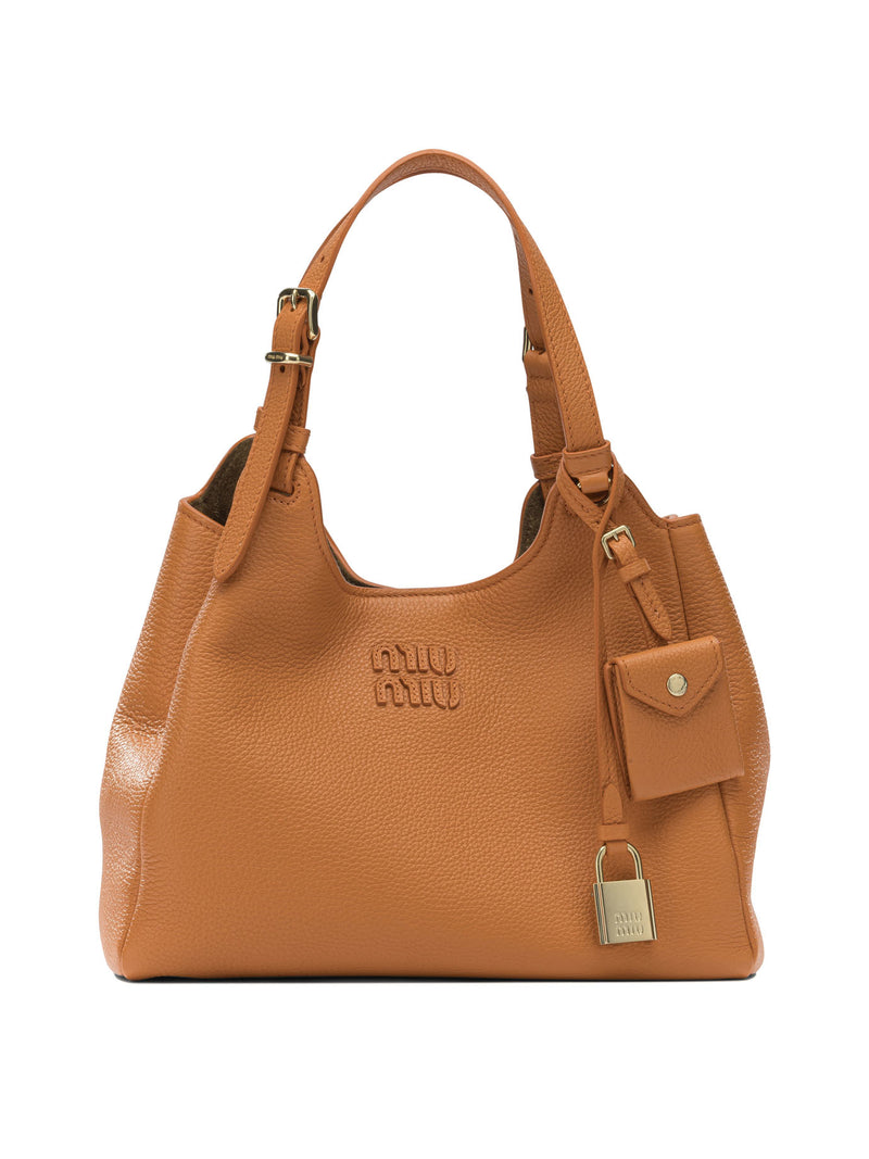 Miu Miu Bolso de hombro de cuero Miu Miu naranja para mujer - World Class Fashion