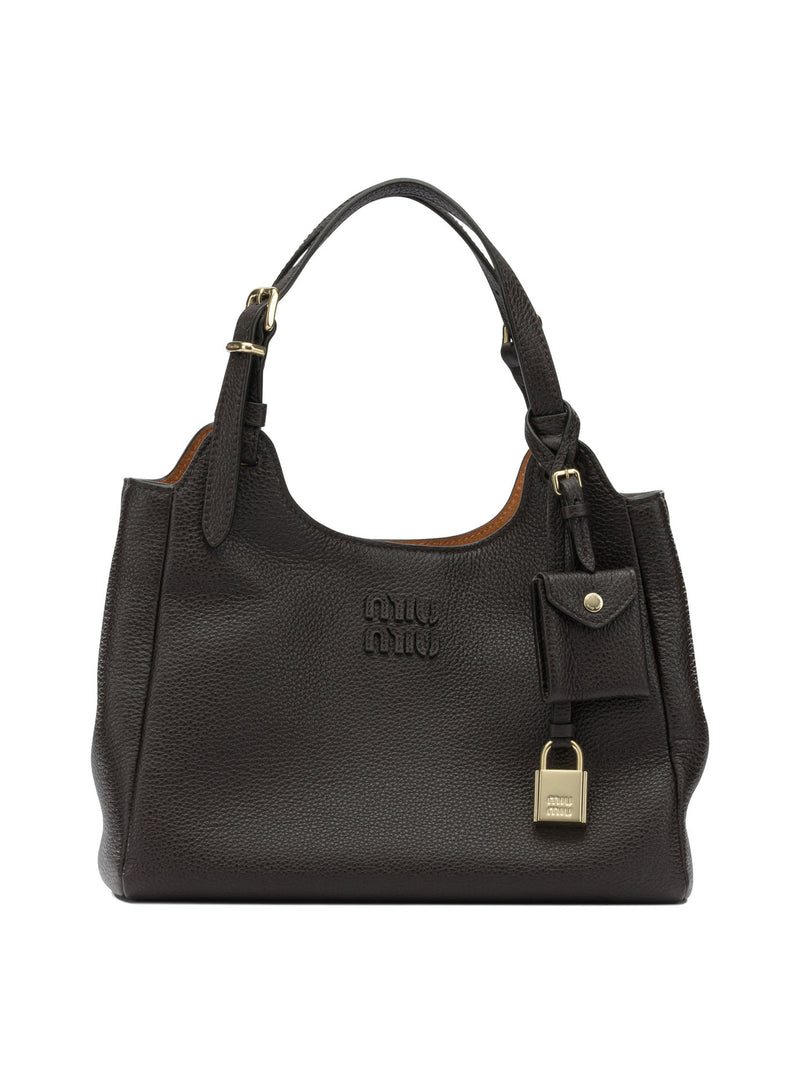 Miu Miu Bolso de hombro de cuero Miu Miu marrón para mujer - World Class Fashion