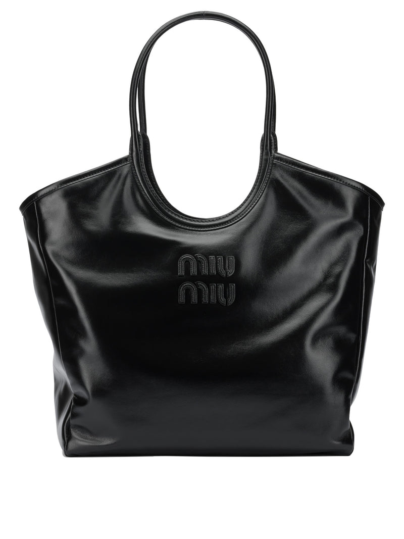 Miu Miu Bolso de hombro Miu Miu de piel de becerro negra para mujer - World Class Fashion