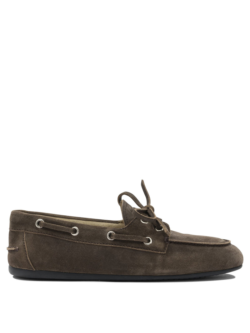 Miu Miu Miu Miu Suede Lace-up Loafers Brown Women - World Class Fashion