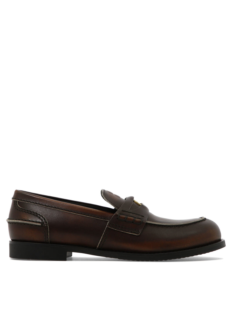 Miu Miu Miu Miu Vintage Leather Loafers Brown Women - World Class Fashion