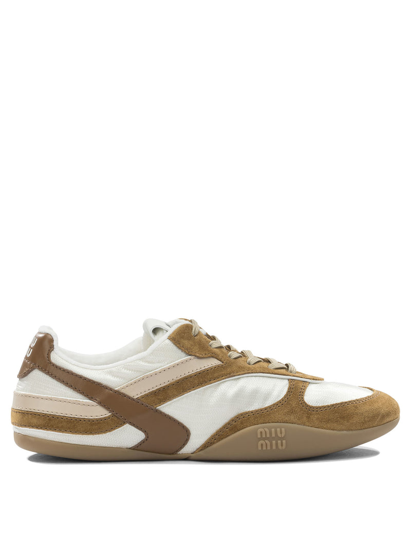 Miu Miu Miu Miu Zapatillas de mujer beige - World Class Fashion