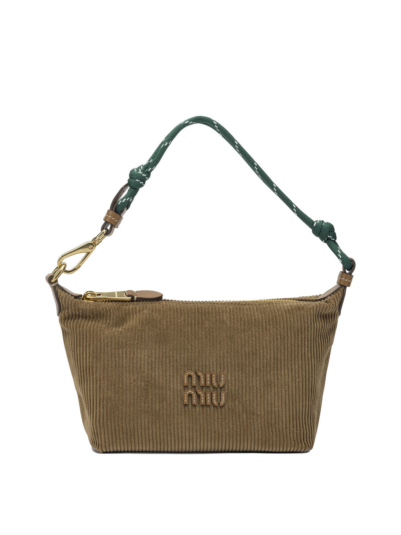 Miu Miu Bolso de hombro pequeño Miu Miu con logotipo, color marrón - World Class Fashion
