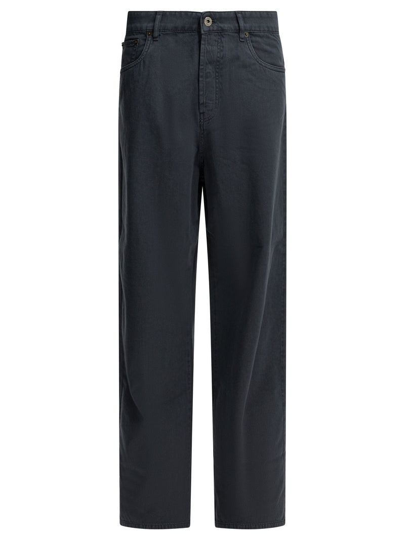 Miu Miu Miu Miu Pantalones de Algodón Grises para Mujer - World Class Fashion