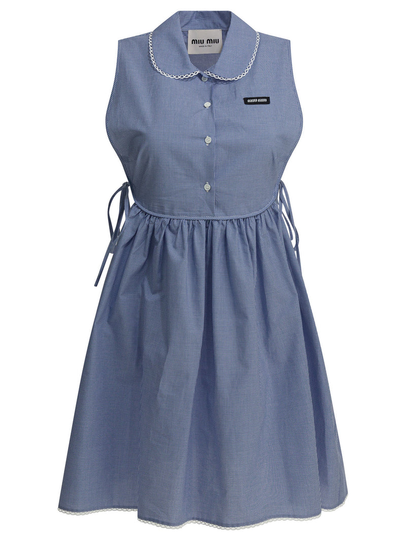 Miu Miu Minivestido azul claro de algodón Miu Miu - World Class Fashion