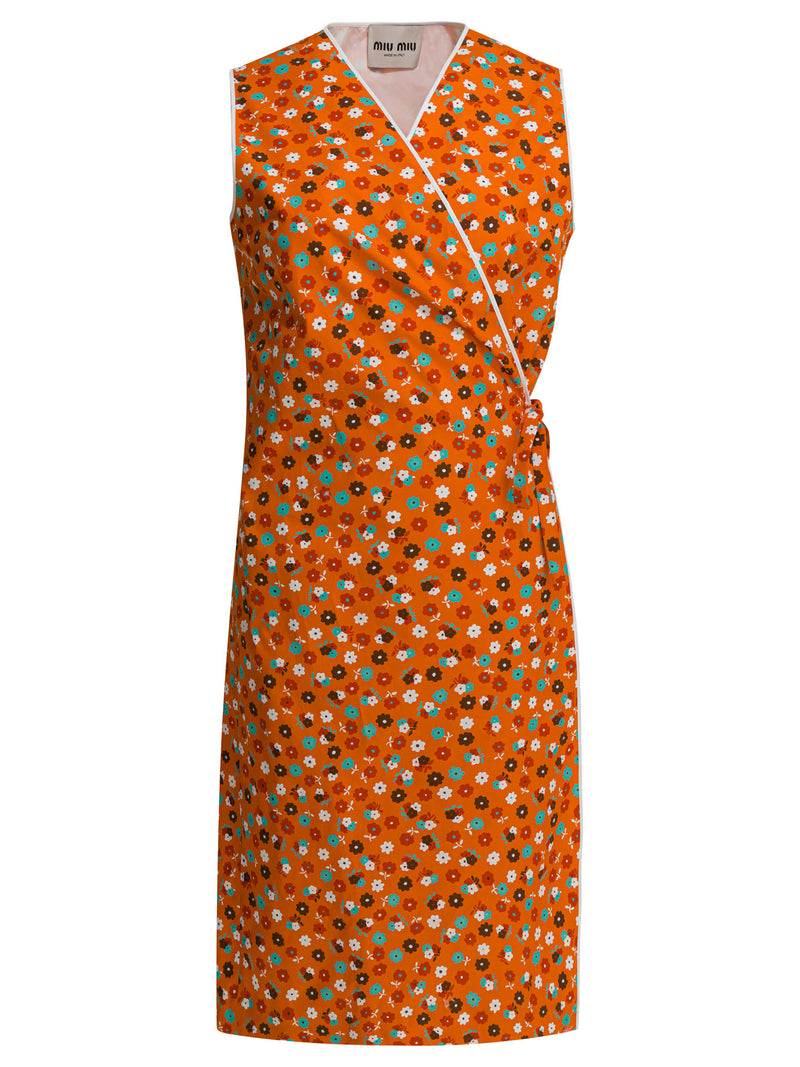 Miu Miu Minivestido Acampanado Naranja Miu Miu para Mujer - World Class Fashion
