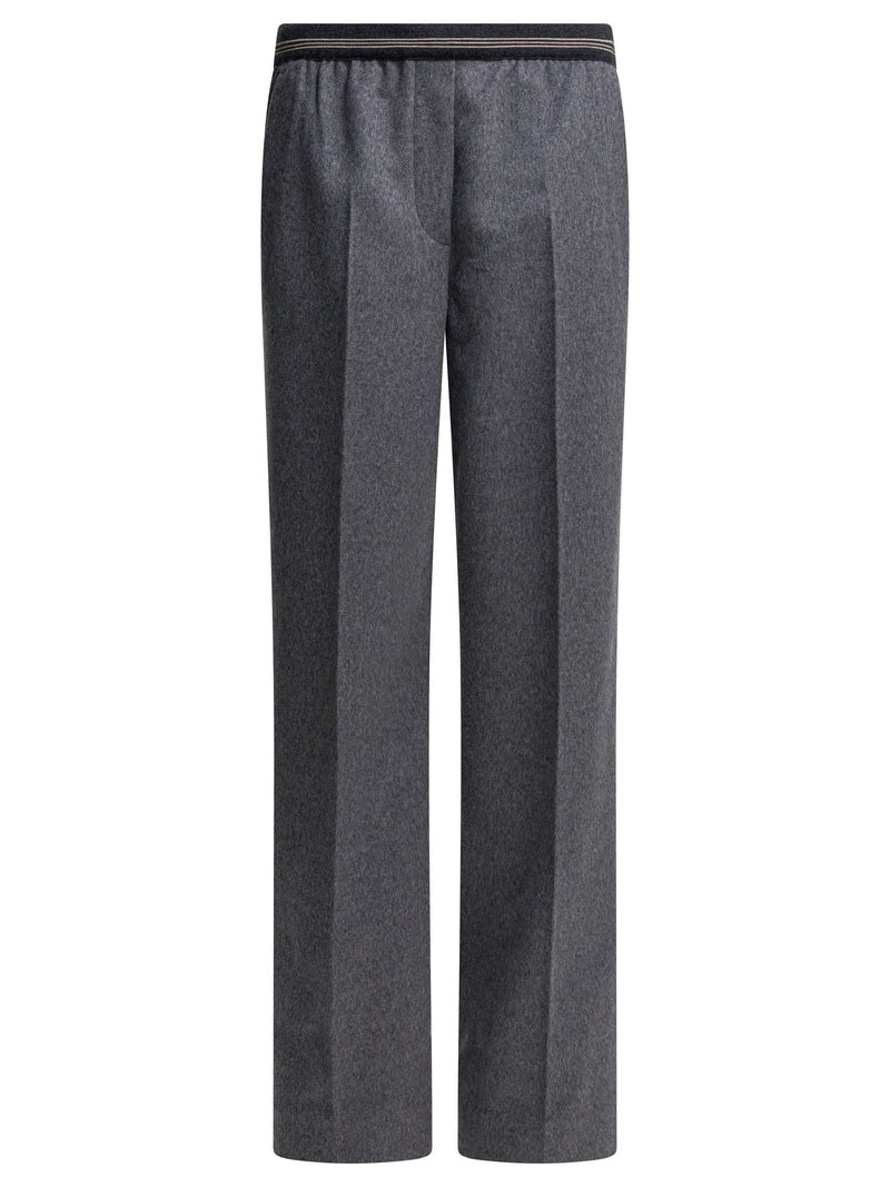 Miu Miu Pantalones Miu Miu de Velour Grises para Mujer - World Class Fashion