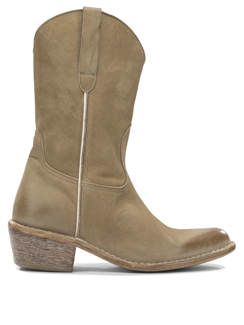 Moma Moma Calf Leather Beige Women Boots - World Class Fashion