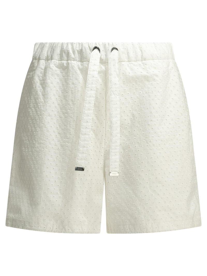 Moncler Moncler Women's White Cotton Shorts with Laces - World Class Fashion