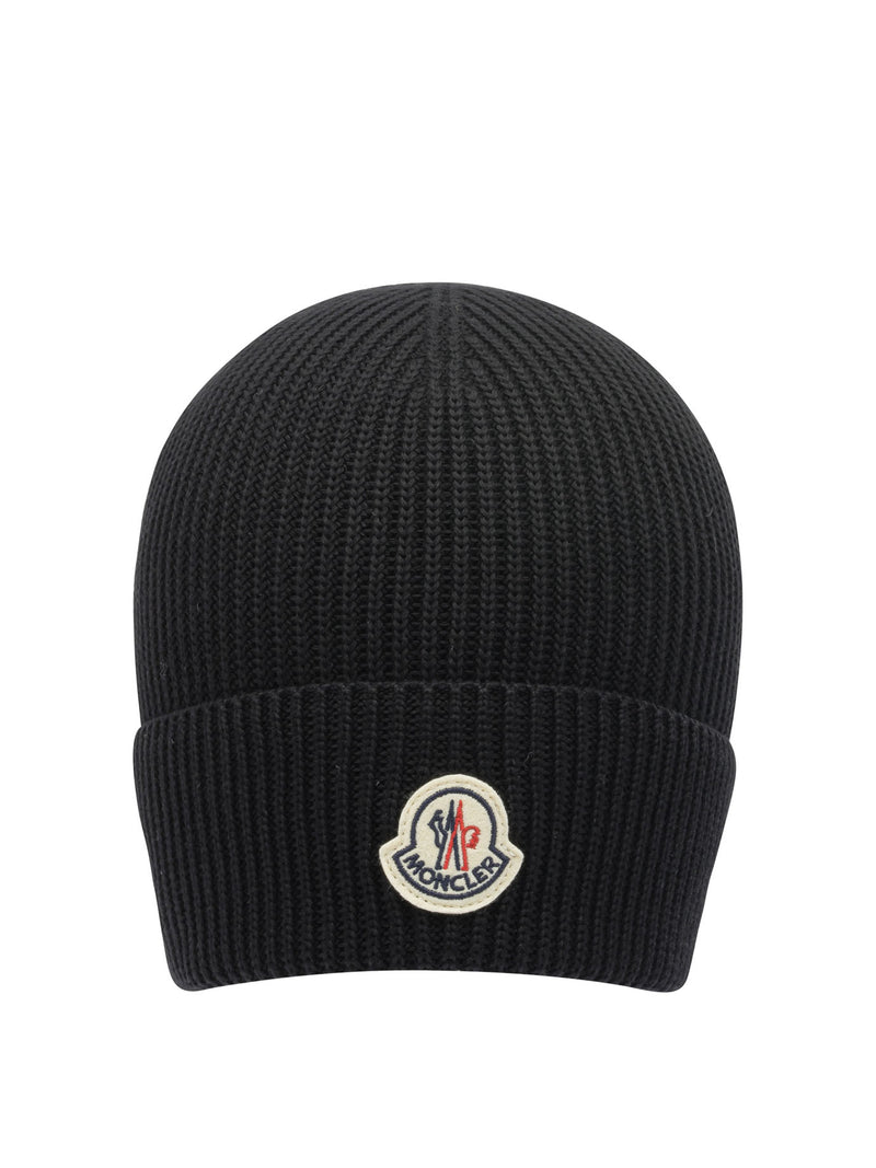 Moncler Moncler Wool and Cashmere Beanie Black - World Class Fashion