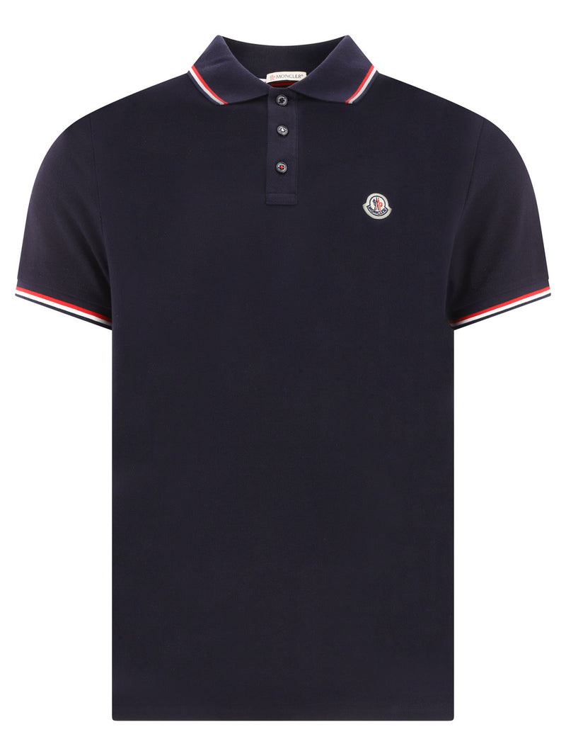 Moncler Moncler Cotton Pique Polo Shirt Blue Men - World Class Fashion