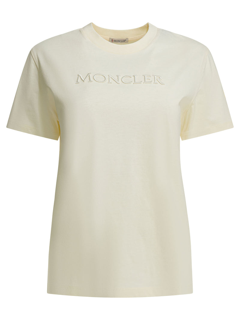 Moncler Moncler Cotton T-Shirt Beige Women - World Class Fashion